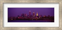 Cleveland, Ohio Lit Up at Night Fine Art Print
