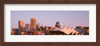 Morning skyline & Pier 6 concert pavilion Baltimore MD USA Fine Art Print