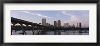 Low angle view of a bridge over a river, Richmond, Virginia, USA Framed Print