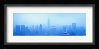 Foggy View of the New York Skyline in all Blue Fine Art Print