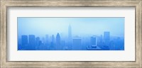 Foggy View of the New York Skyline in all Blue Fine Art Print
