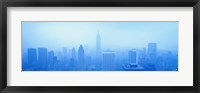 Foggy View of the New York Skyline in all Blue Fine Art Print