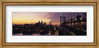 Bridge over a river, Benjamin Franklin Bridge, Philadelphia, Pennsylvania, USA Fine Art Print