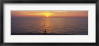 Sunset over a lake, Lake Michigan, Chicago, Cook County, Illinois, USA Fine Art Print