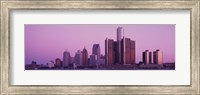 Detriot, Michigan with Purple Sky Fine Art Print