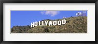 Low angle view of a Hollywood sign on a hill, City Of Los Angeles, California, USA Fine Art Print