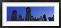 Low angle view of buildings at dusk, Dallas, Texas, USA Fine Art Print