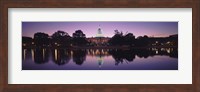 Reflection of a government building in a lake, Capitol Building, Washington DC, USA Fine Art Print