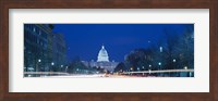 Government building lit up at dusk, Capitol Building, Pennsylvania Avenue, Washington DC, USA Fine Art Print