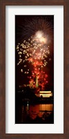 USA, Washington DC, Fireworks over Lincoln Memorial Fine Art Print