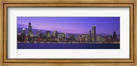 Chicago Skyline with Purple Sky Fine Art Print