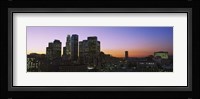 Silhouette of skyscrapers at dusk, City of Los Angeles, California, USA Fine Art Print