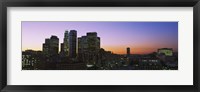 Silhouette of skyscrapers at dusk, City of Los Angeles, California, USA Fine Art Print