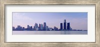 Buildings along waterfront, Detroit, Michigan, USA Fine Art Print