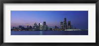 Detroit Skyline at night, Michigan Framed Print