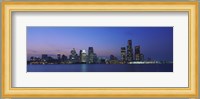 Detroit Skyline at night, Michigan Fine Art Print