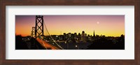 San Francisco Bay Bridge with Moon in Sky Fine Art Print