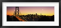San Francisco Bay Bridge with Moon in Sky Fine Art Print