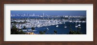 Boats moored at a harbor, San Diego, California, USA Fine Art Print