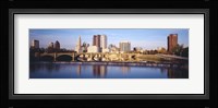Bridge across a river, Scioto River, Columbus, Ohio, USA Fine Art Print