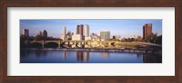 Bridge across a river, Scioto River, Columbus, Ohio, USA Fine Art Print