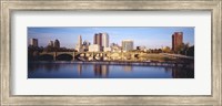 Bridge across a river, Scioto River, Columbus, Ohio, USA Fine Art Print