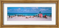 Tourist on the beach, Miami, Florida, USA Fine Art Print