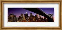 Night Brooklyn Bridge Skyline New York City NY USA Fine Art Print