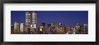 Skyline with World Trade Center at Night Fine Art Print
