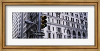 Low angle view of a Green traffic light in front of a building, Wall Street, New York City Fine Art Print
