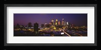 Skyscrapers lit up at dusk, Minneapolis, Minnesota, USA Fine Art Print