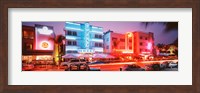 Buildings Lit Up At Night, South Beach, Miami Beach, Florida, USA Fine Art Print