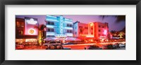 Buildings Lit Up At Night, South Beach, Miami Beach, Florida, USA Fine Art Print