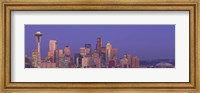 USA, Washington, Seattle, cityscape at twilight Fine Art Print