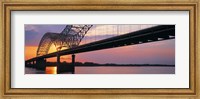 Sunset, Hernandez Desoto Bridge And Mississippi River, Memphis, Tennessee, USA Fine Art Print