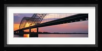 Sunset, Hernandez Desoto Bridge And Mississippi River, Memphis, Tennessee, USA Fine Art Print