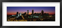 Atlanta skyline at night, GA Framed Print