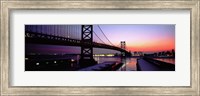 Suspension bridge across a river, Ben Franklin Bridge, Philadelphia, Pennsylvania, USA Fine Art Print