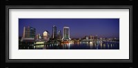 Buildings Lit Up At Night, Jacksonville, Florida, USA Fine Art Print