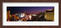 Buildings Lit Up At Night, Las Vegas, Nevada, USA (purple sky) Fine Art Print