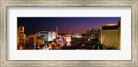 Buildings Lit Up At Night, Las Vegas, Nevada, USA (purple sky) Fine Art Print