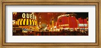Casino Lit Up At Night, Fremont Street, Las Vegas, Nevada Fine Art Print