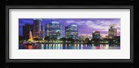 Panoramic View Of An Urban Skyline At Night, Orlando, Florida, USA Fine Art Print