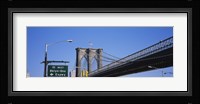 Low angle view of a bridge, Brooklyn Bridge, Manhattan, New York City, New York State, USA Fine Art Print