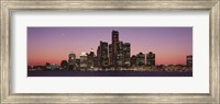 Detroit at dusk, Michigan Fine Art Print