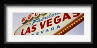 Close-up of a welcome sign, Las Vegas, Nevada Fine Art Print