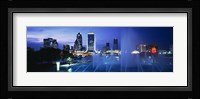 Fountain, Cityscape, Night, Jacksonville, Florida, USA Fine Art Print
