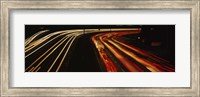 High angle view of traffic on a road at night, Oakland, California, USA Fine Art Print