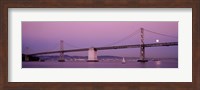 Suspension bridge over a bay, Bay Bridge, San Francisco, California, USA Fine Art Print