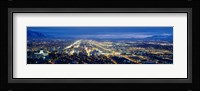 Aerial view of a city lit up at dusk, Salt Lake City, Utah, USA Fine Art Print